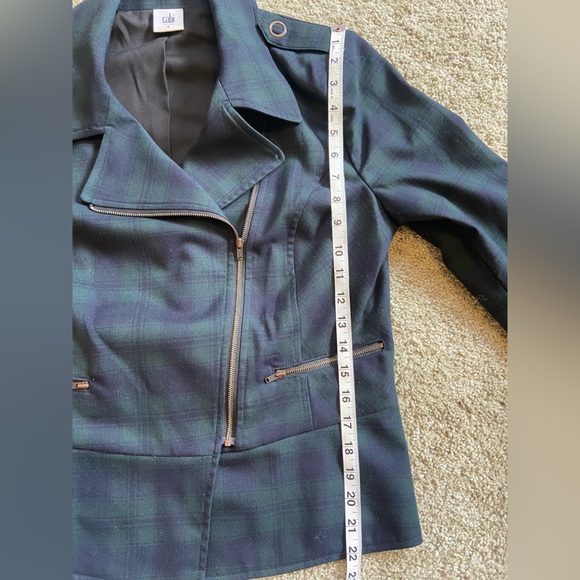 CAbi | Green Blue Tartan Moto Jacket - Picture 13 of 15